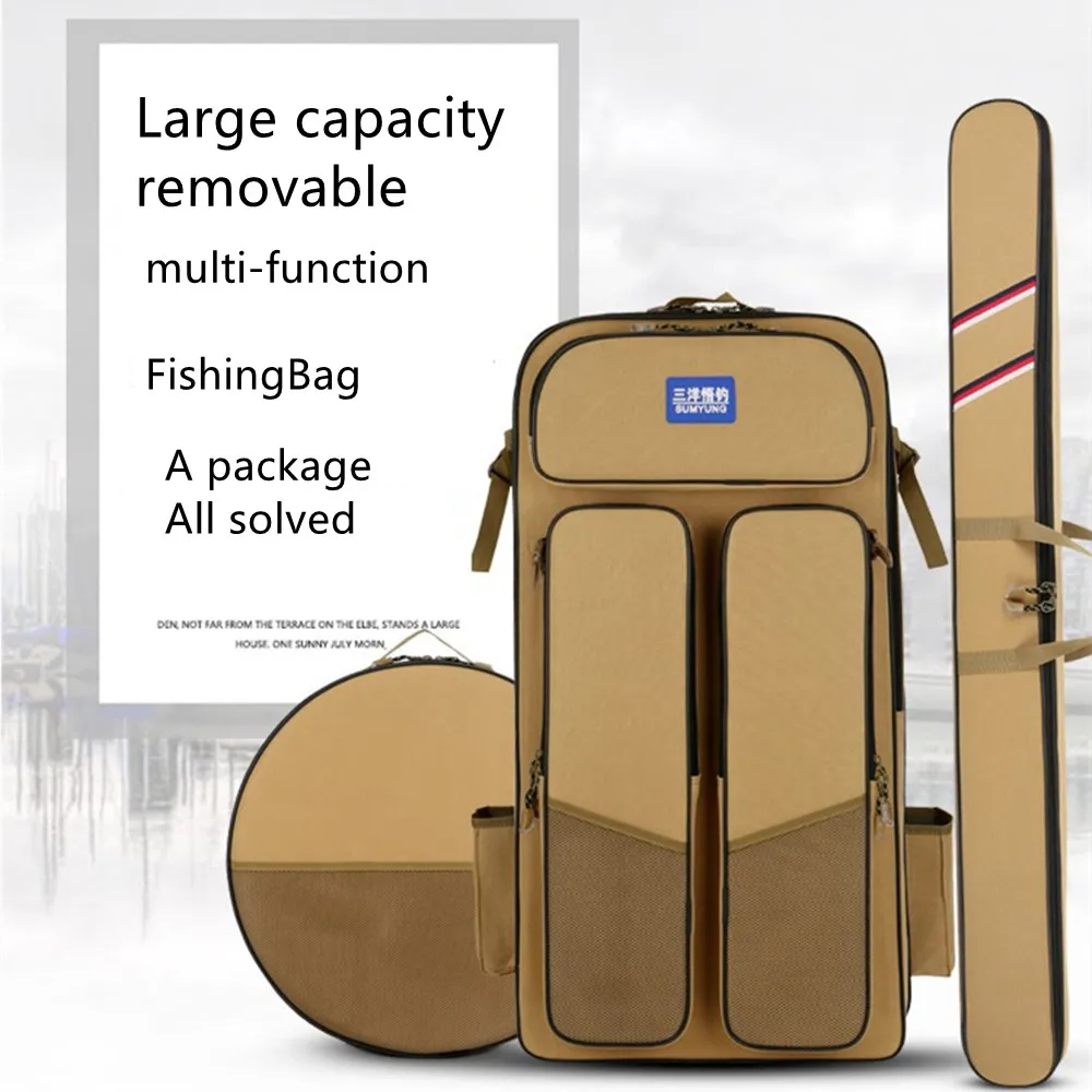 Embroidery Backpack Kit - 防水バックパック釣り道具ロッドバッグ魚保護パック旅行登山収納ツールキット 3 点セットキットハンドバッグ