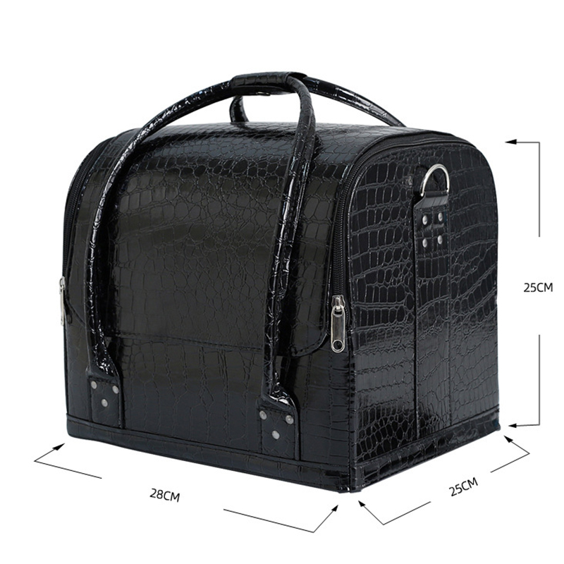 Embroidery Backpack Kit - ファッション クロコダイル柄 メイクアップバッグ 大容量 ハンドヘルド ネイルアート