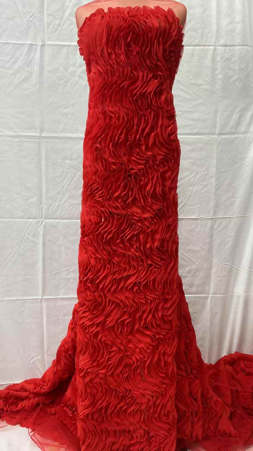 Embroidery Design 3D - 新デザインアフリカチュールレース生地 2025 高品質 3D レース刺繍レース生地 5