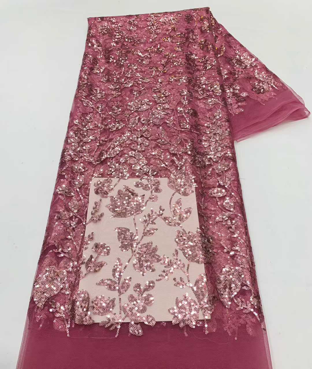 アフリカのレース生地、スパンコール付きナイジェリア刺繍、フラ - Embroidery Net Fabric のレビューと価格