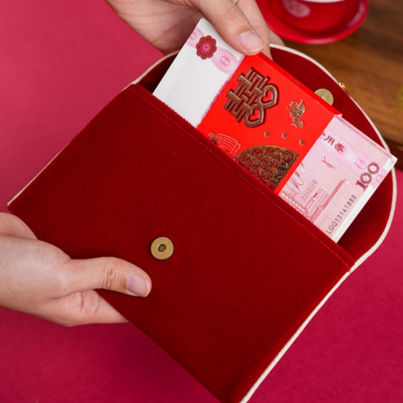 1 個複数のパターン結婚式の赤い封筒最高の願いを刺繍した新年 - Embroidery Red のレビューと価格