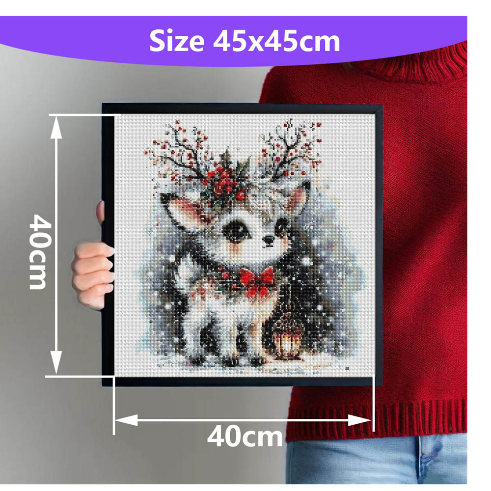 フルドリルダイヤモンド刺繍絵画クロスステッチキット白い赤ちゃ - Embroidery Xmas Decorations のレビューと価格