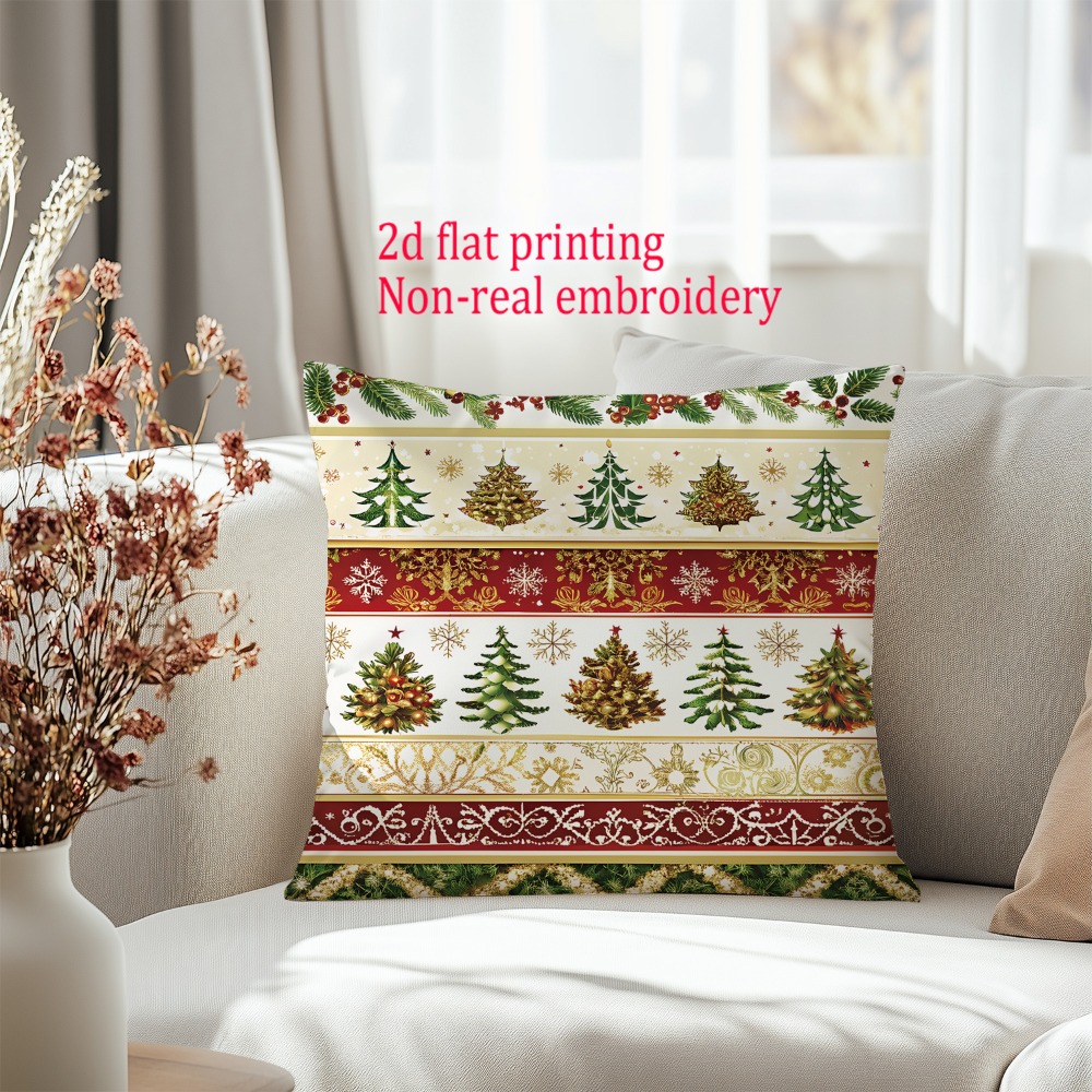 2個、2Dフラットメリークリスマスプリントクッションカバー、 - Embroidery Xmas Decorations のレビューと価格