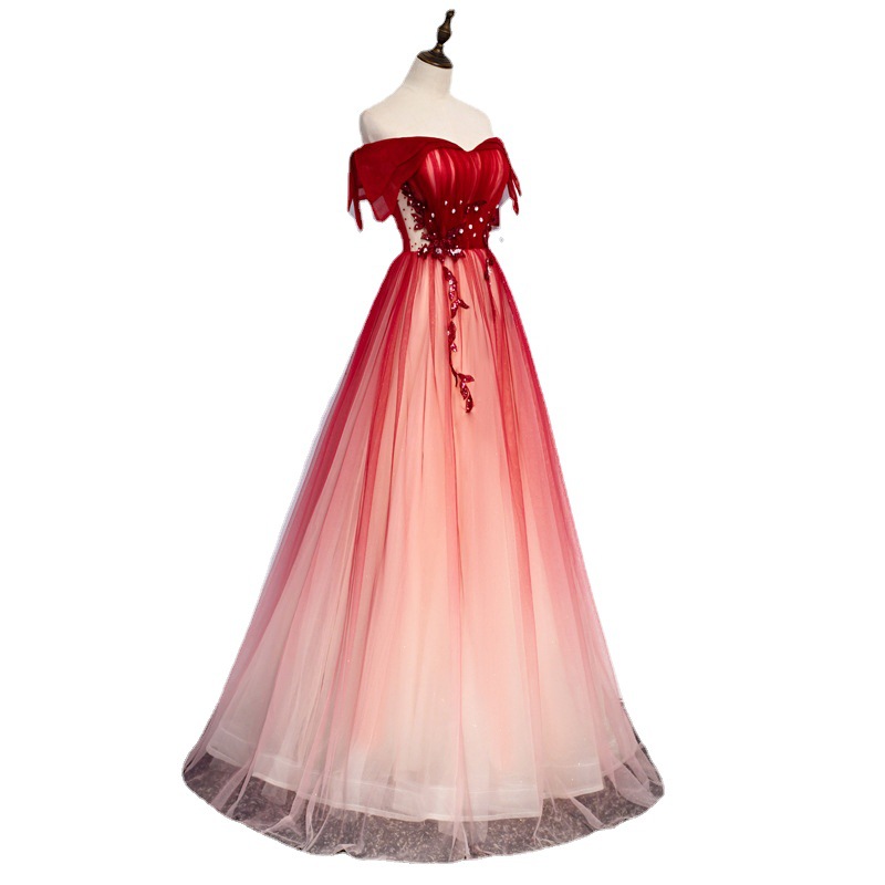 2026年新作 夏 ロングスタイル フェアリー イブニングド - Embroidery Red のレビューと価格