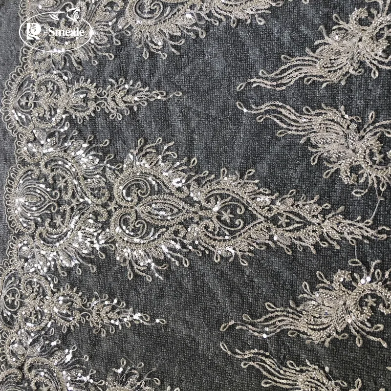 3 デザイン シルバー暗号化ビーズ刺繍スパンコール襟アップリ - Embroidery Design 3D のレビューと価格
