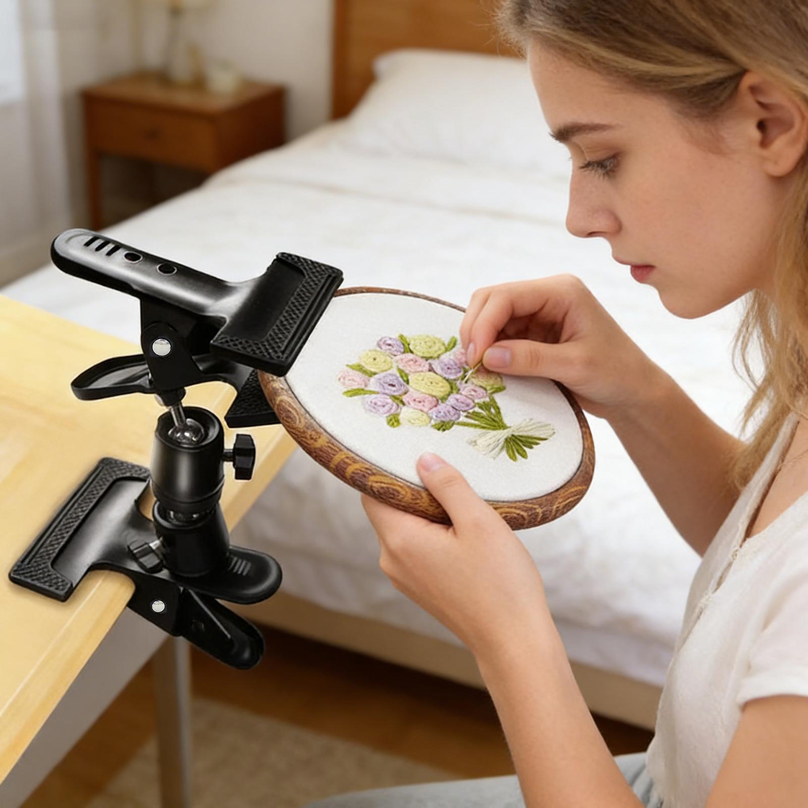 刺繍ホルダー ヘビーデューティー 調整可能 ポータブルクラン - Embroidery Hoop のレビューと価格