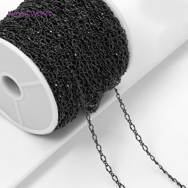 ジュエリー作成用の黒色の楕円形の細いチェーン、針仕事用の真鍮 - Embroidery Art のレビューと価格
