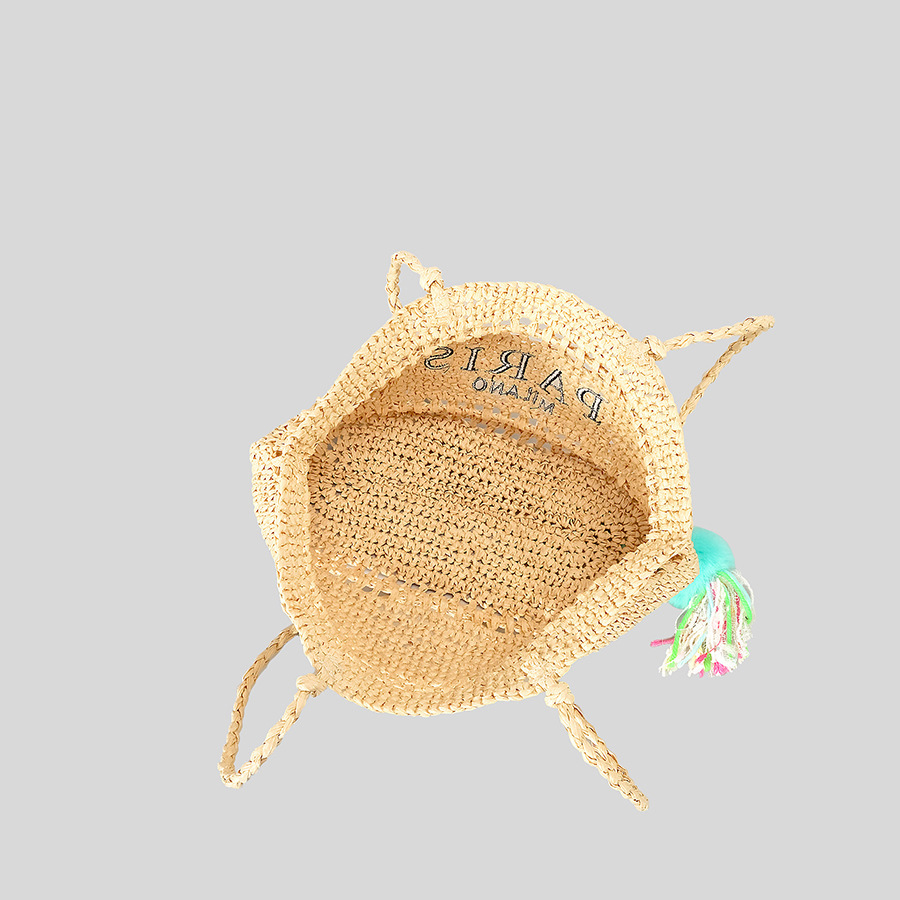 カジュアル中空わらトートバッグ手紙刺繍織女性ショルダーバッグ - Embroidery Bali のレビューと価格