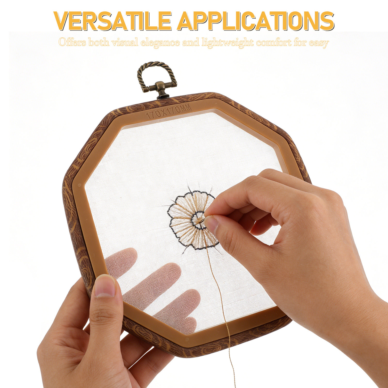 6個入り八角形模造木製刺繍枠装飾クロスステッチフレーム3サイ - Embroidery Hoop のレビューと価格