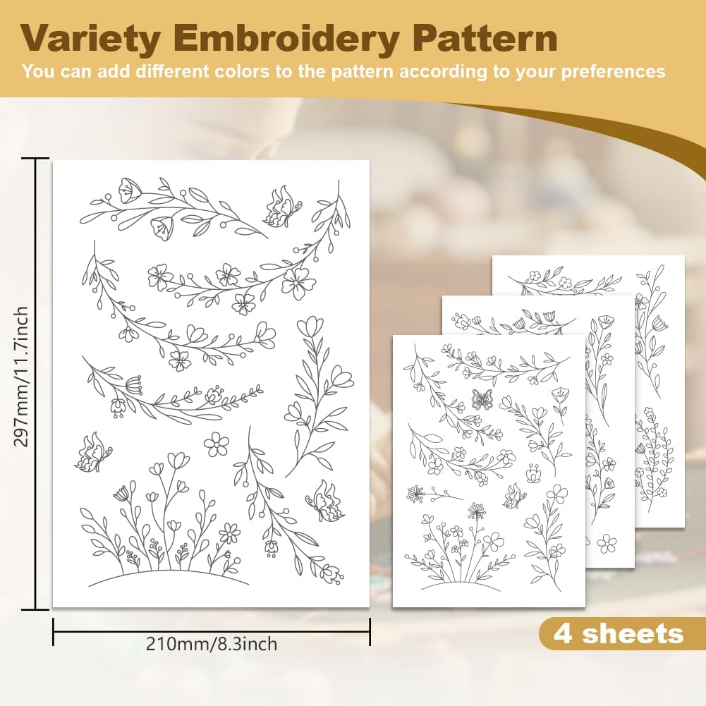 水溶性刺繍安定紙 スティックステッチ 洗い落とせるシート 花 - Embroidery Flower Pattern のレビューと価格