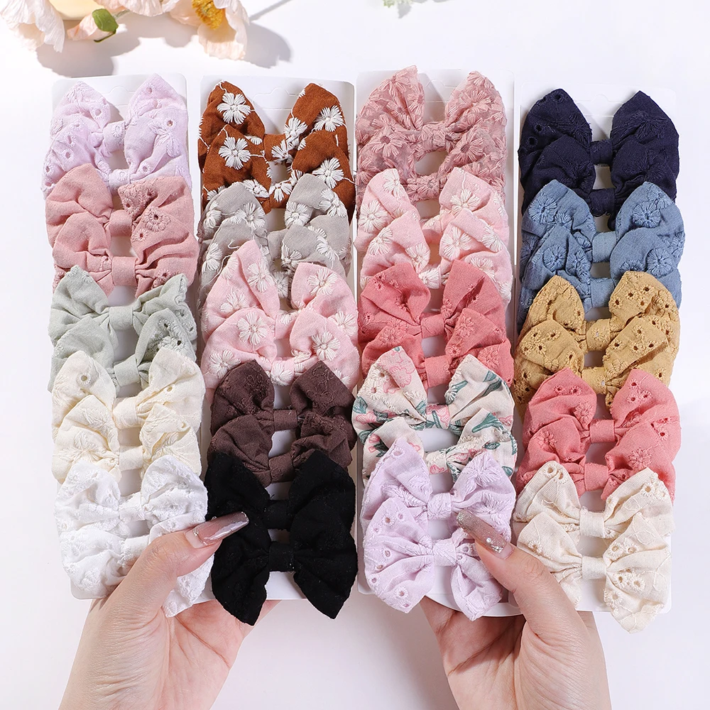 かわいい女の子のための綿のヘアクリップ,ヘアクリップ,かわい - Embroidery Love のレビューと価格