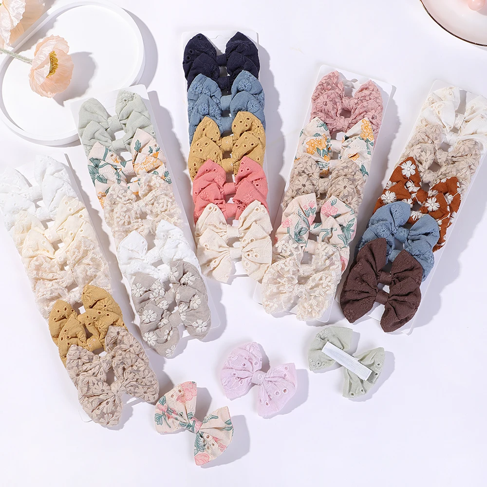 かわいい女の子のための綿のヘアクリップ,ヘアクリップ,かわい - Embroidery Love のレビューと価格