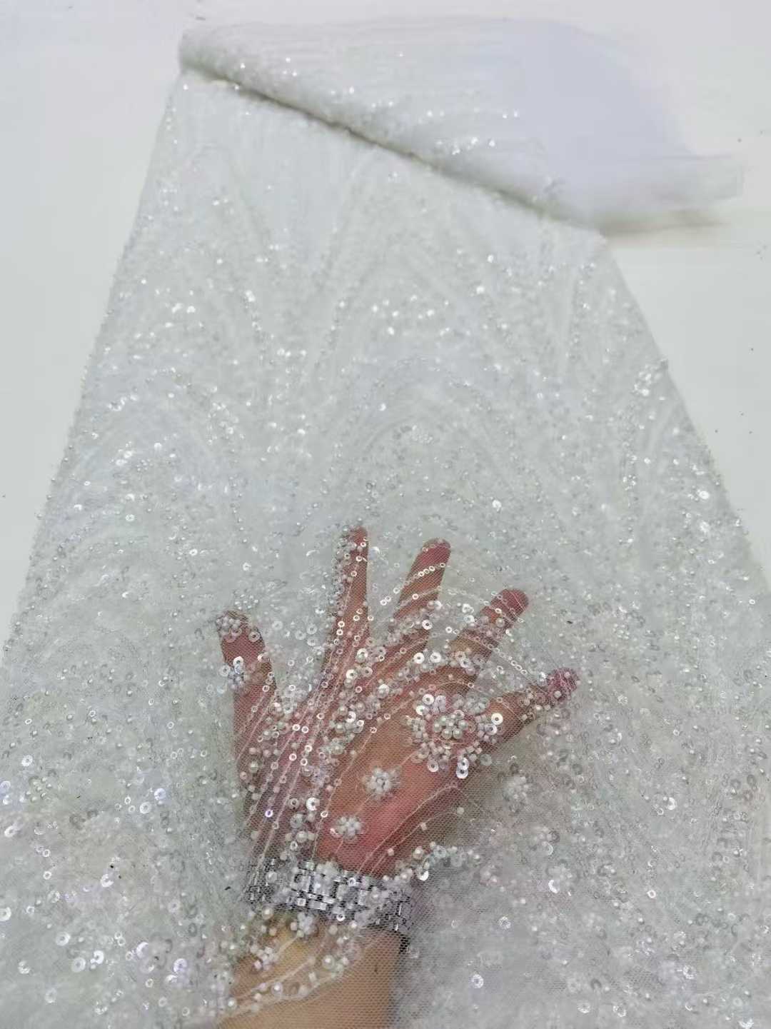 2026年アフリカナイジェリア産高品質スパンコールビーズ付き - Embroidery Net Fabric のレビューと価格