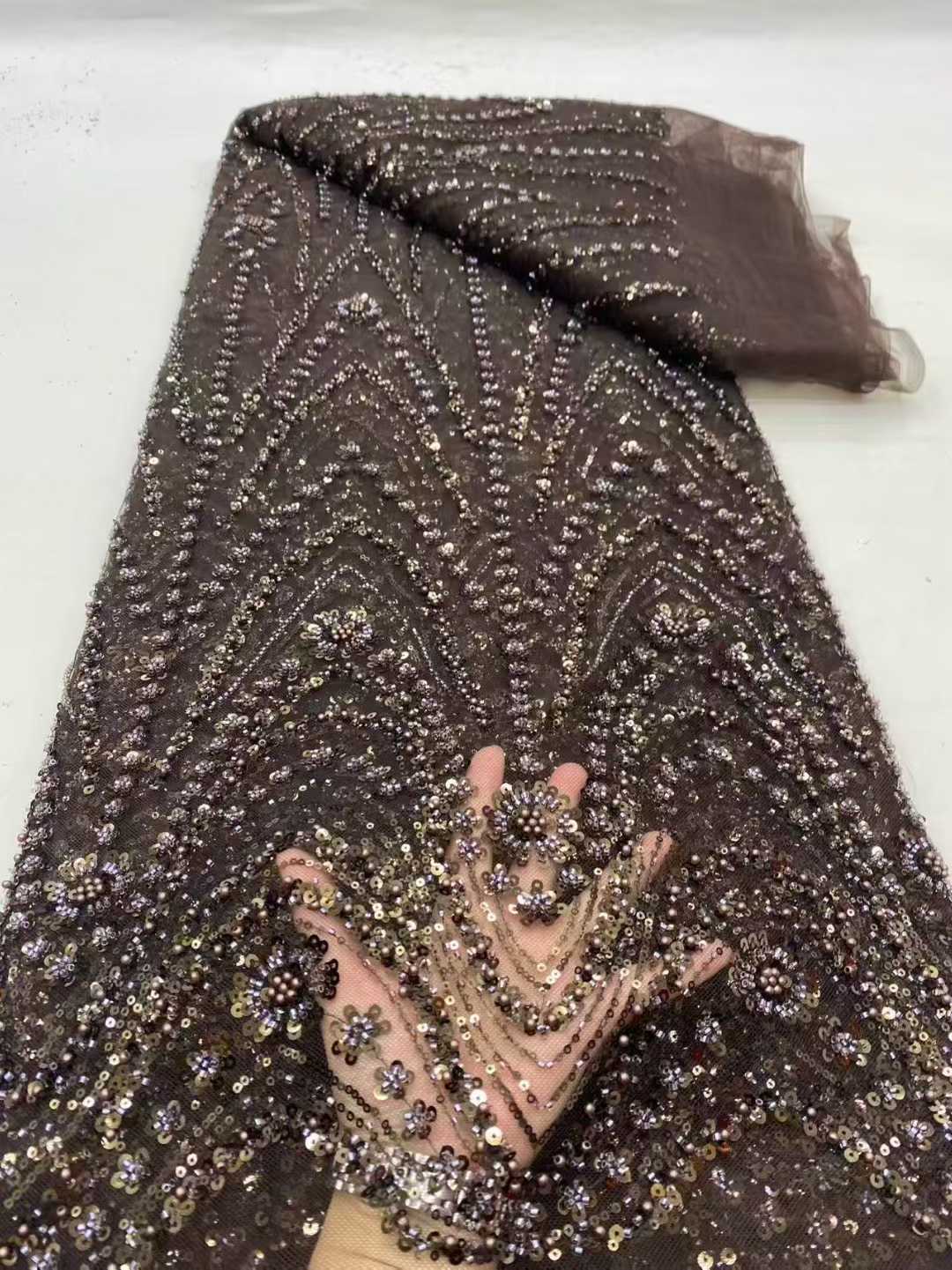 2026年アフリカナイジェリア産高品質スパンコールビーズ付き - Embroidery Net Fabric のレビューと価格