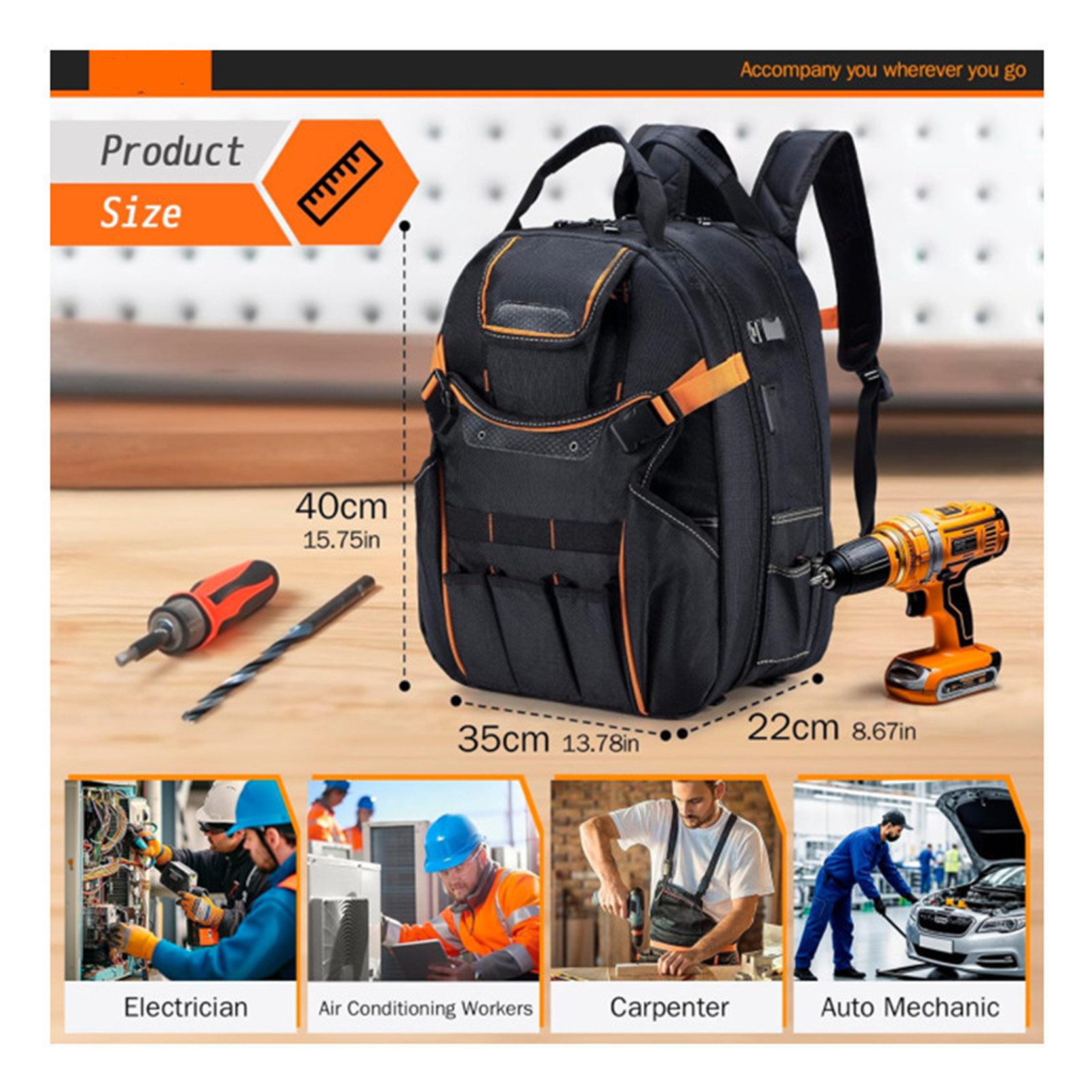厚みのある耐摩耗性バックパック防水ヘビーデューティツールキッ - Embroidery Backpack Kit のレビューと価格