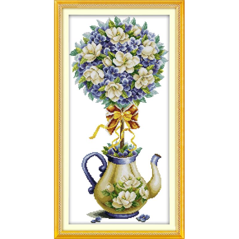 モクレンローズフラワーボールとティーポットカウントクロスステ - Embroidery Flower Pattern のレビューと価格