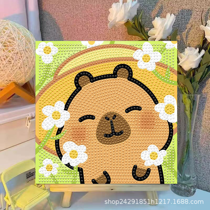 漫画カピバラクリスタルダイヤモンド装飾絵画フレームアート絵画 - Embroidery Frame のレビューと価格
