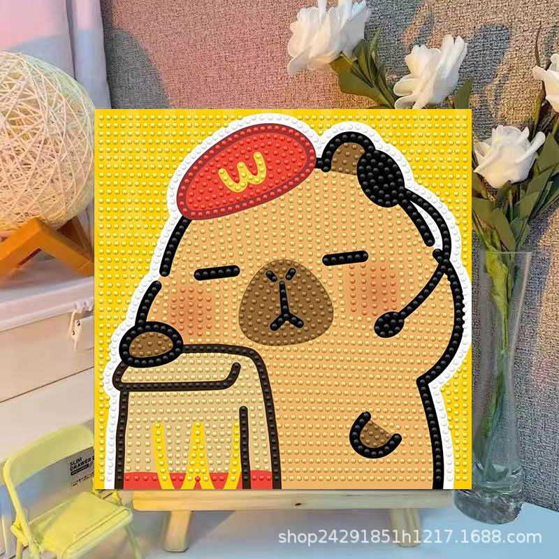 漫画カピバラクリスタルダイヤモンド装飾絵画フレームアート絵画 - Embroidery Frame のレビューと価格