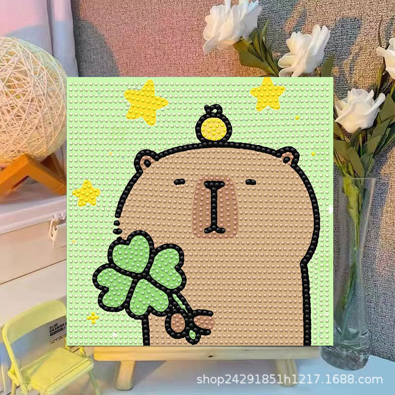漫画カピバラクリスタルダイヤモンド装飾絵画フレームアート絵画 - Embroidery Frame のレビューと価格